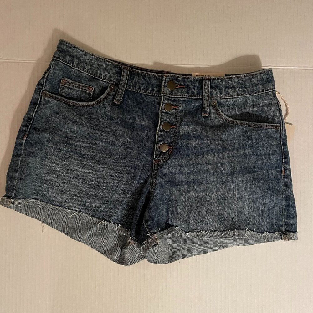 New Universal Thread Button Up Shortie Shorts Size 6 Comfort Stretch